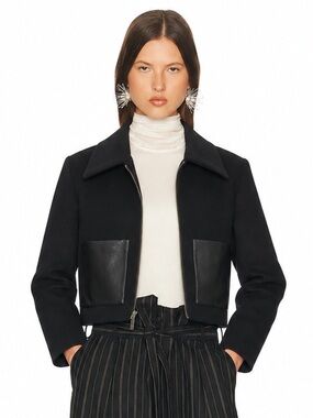 WAS HIM Tan France's Genderless St. Helen
Wool Blend Leather Pockets Waistcoat L
